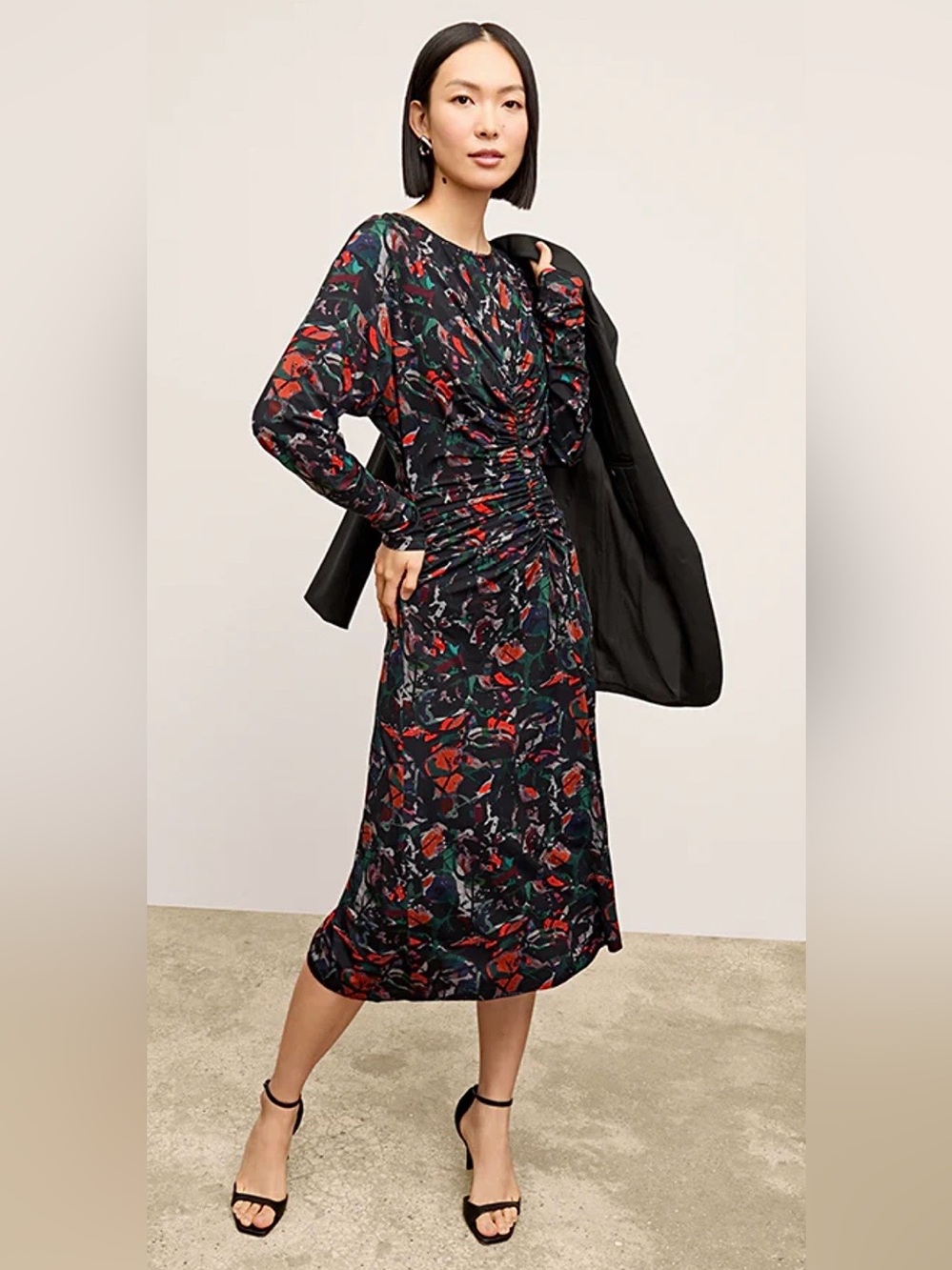 NEW NWOT $280 WOMENS MEDIUM (bust 42”) MM LAFLEUR JOHNNA JERSEY MIDI DRESS